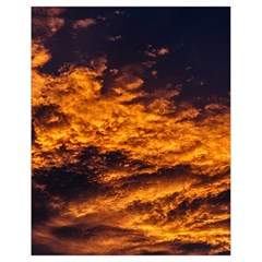 Abstract Orange Black Sunset Clouds Drawstring Bag (small) by Simbadda