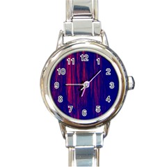 Abstract Color Red Blue Round Italian Charm Watch