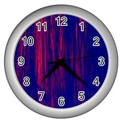 Abstract Color Red Blue Wall Clocks (silver) 
