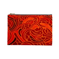 Orange Abstract Background Cosmetic Bag (large)  by Simbadda