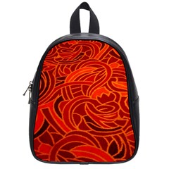 Orange Abstract Background School Bags (small) 