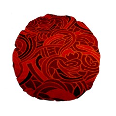 Orange Abstract Background Standard 15  Premium Flano Round Cushions by Simbadda