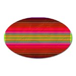 Fiesta Stripe Bright Colorful Neon Stripes Cinco De Mayo Background Oval Magnet Front