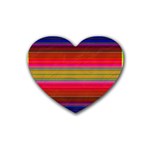 Fiesta Stripe Bright Colorful Neon Stripes Cinco De Mayo Background Heart Coaster (4 pack)  Front