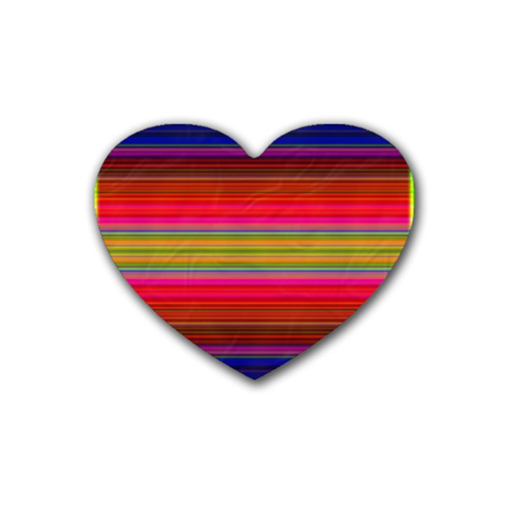 Fiesta Stripe Bright Colorful Neon Stripes Cinco De Mayo Background Heart Coaster (4 pack) 