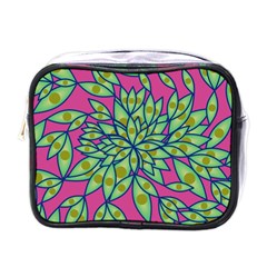 Big Growth Abstract Floral Texture Mini Toiletries Bags by Simbadda