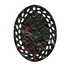 Volcanic Lava Background Effect Ornament (oval Filigree) by Simbadda