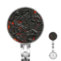 Volcanic Lava Background Effect Stainless Steel Nurses Watch by Simbadda