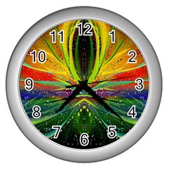 Future Abstract Desktop Wallpaper Wall Clocks (silver) 