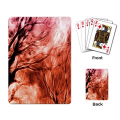 Fire In The Forest Artistic Reproduction Of A Forest Photo Playing Card by Simbadda