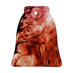 Fire In The Forest Artistic Reproduction Of A Forest Photo Bell Ornament (two Sides) by Simbadda