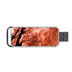 Fire In The Forest Artistic Reproduction Of A Forest Photo Portable Usb Flash (two Sides) by Simbadda