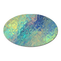 Colorful Patterned Glass Texture Background Oval Magnet