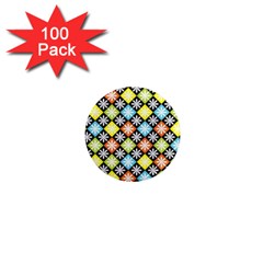 Diamond Argyle Pattern Colorful Diamonds On Argyle Style 1  Mini Magnets (100 Pack)  by Simbadda
