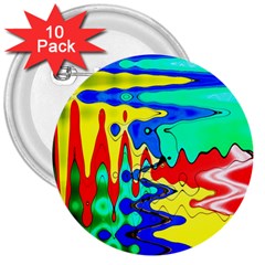 Bright Colours Abstract 3  Buttons (10 Pack)  by Simbadda