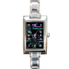 Digital Painting Colorful Colors Light Rectangle Italian Charm Watch by Simbadda