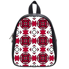 Seamless Abstract Pattern With Red Elements Background School Bags (small)  by Simbadda