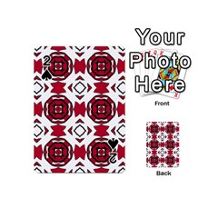 Seamless Abstract Pattern With Red Elements Background Playing Cards 54 (mini)  by Simbadda