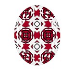 Seamless Abstract Pattern With Red Elements Background Oval Filigree Ornament (Two Sides) Back