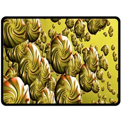 Melting Gold Drops Brighten Version Abstract Pattern Revised Edition Fleece Blanket (large) 