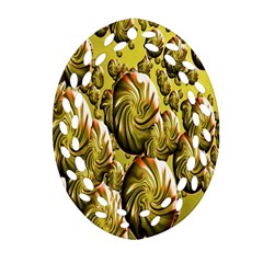 Melting Gold Drops Brighten Version Abstract Pattern Revised Edition Ornament (oval Filigree)