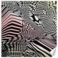 Abstract Fauna Pattern When Zebra And Giraffe Melt Together Canvas 16  X 16   by Simbadda