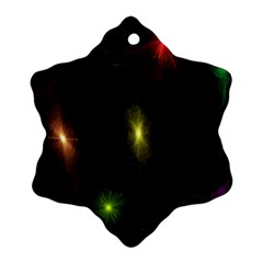 Star Lights Abstract Colourful Star Light Background Snowflake Ornament (two Sides)