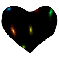 Star Lights Abstract Colourful Star Light Background Large 19  Premium Heart Shape Cushions