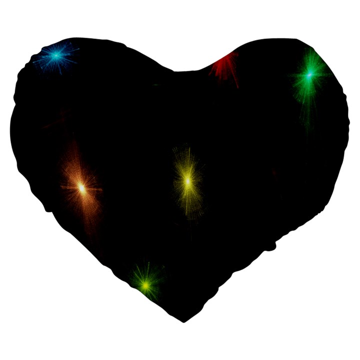 Star Lights Abstract Colourful Star Light Background Large 19  Premium Heart Shape Cushions