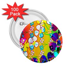 Abstract Flowers Design 2 25  Buttons (100 Pack)  by Simbadda