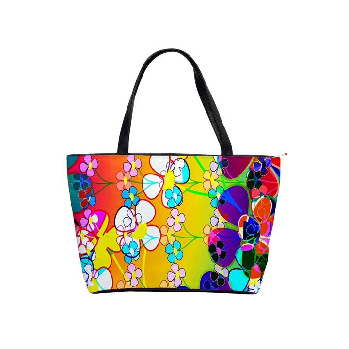 Abstract Flowers Design Shoulder Handbags