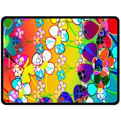 Abstract Flowers Design Fleece Blanket (large) 