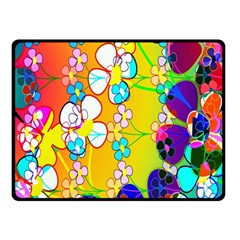 Abstract Flowers Design Fleece Blanket (small) by Simbadda