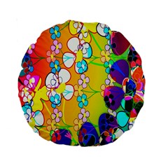 Abstract Flowers Design Standard 15  Premium Round Cushions by Simbadda