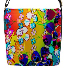 Abstract Flowers Design Flap Messenger Bag (s)