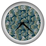 Gradient Flowers Abstract Background Wall Clocks (Silver)  Front