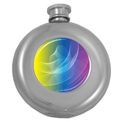 Colorful Guilloche Spiral Pattern Background Round Hip Flask (5 Oz)