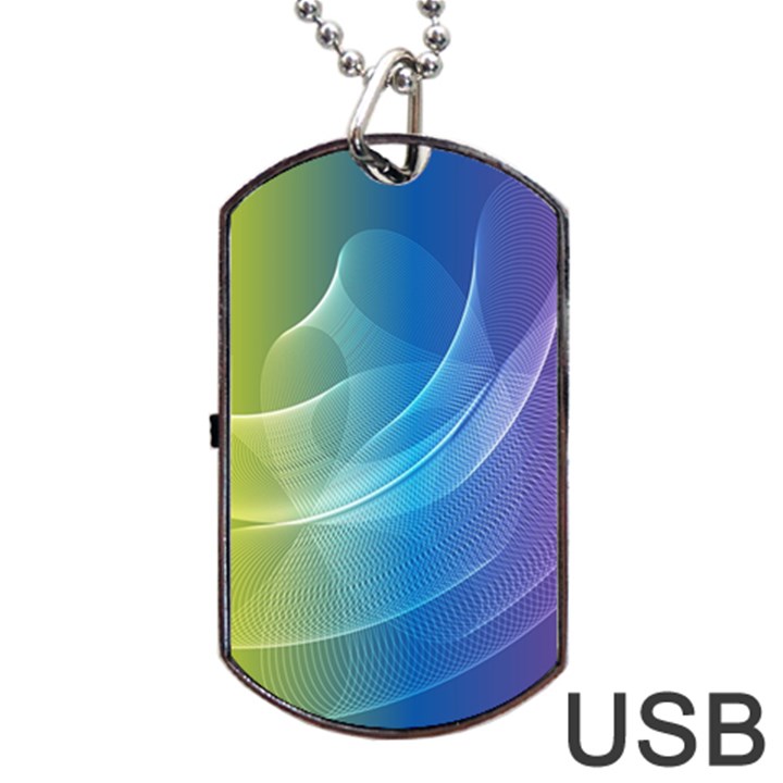 Colorful Guilloche Spiral Pattern Background Dog Tag USB Flash (Two Sides)