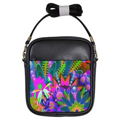 Wild Abstract Design Girls Sling Bags