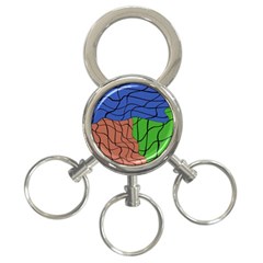 Abstract Art Mixed Colors 3-ring Key Chains by Simbadda