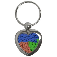 Abstract Art Mixed Colors Key Chains (heart)  by Simbadda