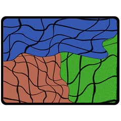 Abstract Art Mixed Colors Double Sided Fleece Blanket (large)  by Simbadda