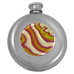 Artificial Colorful Lava Background Round Hip Flask (5 Oz)