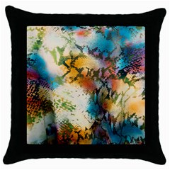 Abstract Color Splash Background Colorful Wallpaper Throw Pillow Case (black) by Simbadda