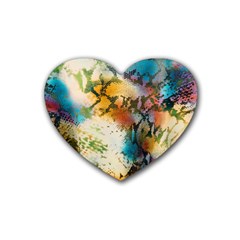 Abstract Color Splash Background Colorful Wallpaper Heart Coaster (4 Pack)  by Simbadda