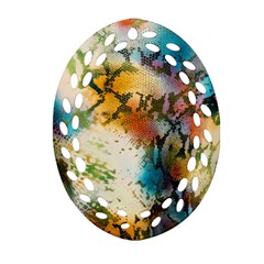 Abstract Color Splash Background Colorful Wallpaper Ornament (oval Filigree) by Simbadda