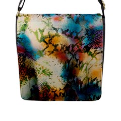 Abstract Color Splash Background Colorful Wallpaper Flap Messenger Bag (l)  by Simbadda