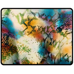 Abstract Color Splash Background Colorful Wallpaper Double Sided Fleece Blanket (medium)  by Simbadda