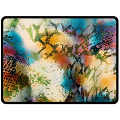 Abstract Color Splash Background Colorful Wallpaper Double Sided Fleece Blanket (large)  by Simbadda