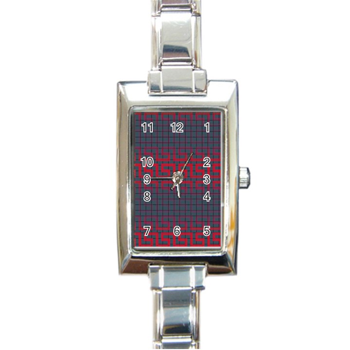 Abstract Tiling Pattern Background Rectangle Italian Charm Watch